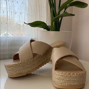 Platform espadrille slides